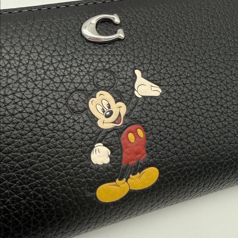 Disney X Coach Mickey Mouse Essential Accordion Zip Wallet Regenerative Leather